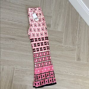 Zara Pink and Black Geometric Pants
